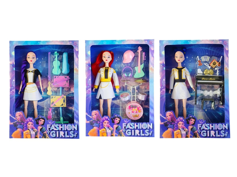 开窗盒11.5寸实身多关节K-POP猎魔女团露米米拉佐伊芭比配饰品（衣服，发型多款多色混装） - HP1251007