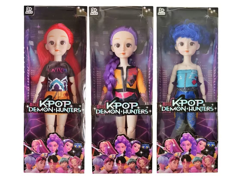 开窗盒12寸实身多关节K-POP猎魔女团露米米拉佐伊芭比三款混装（衣服，发型多款多色混装） - HP1251016