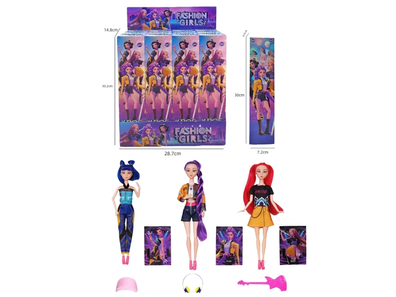 盲盒11.5寸实身多关节K-POP猎魔女团露米米拉佐伊芭比混装配随机饰品（衣服，发型多款多色混装） - HP1251018