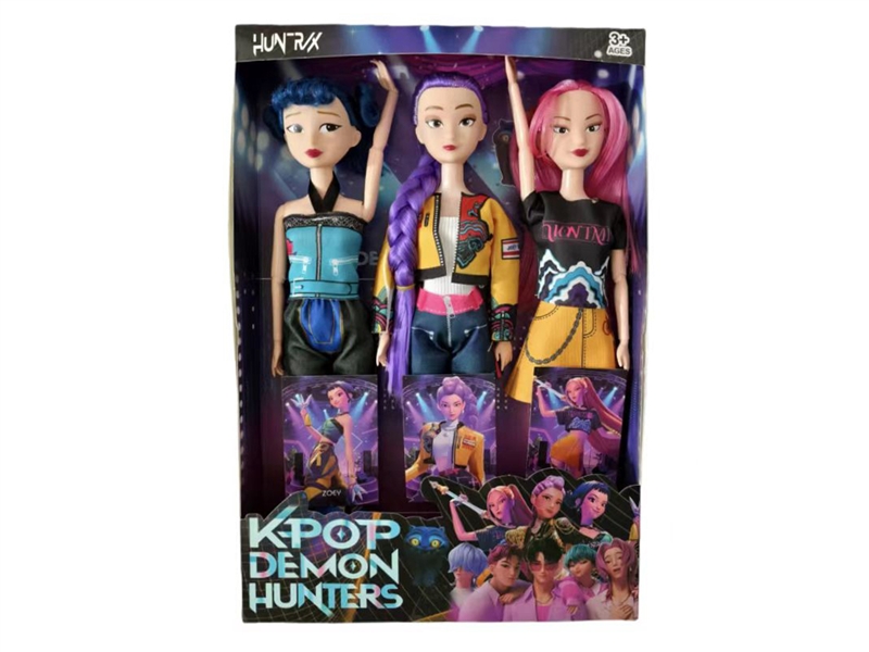 开窗盒11.5寸实身多关节K-POP猎魔女团露米米拉佐伊芭比配卡片（衣服，发型多款多色混装） - HP1251019