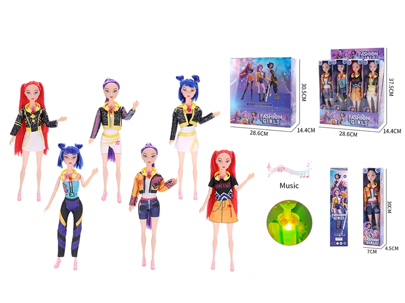 11寸实身十二关节音乐猎魔女团娃娃 配耳机 - HP1251030