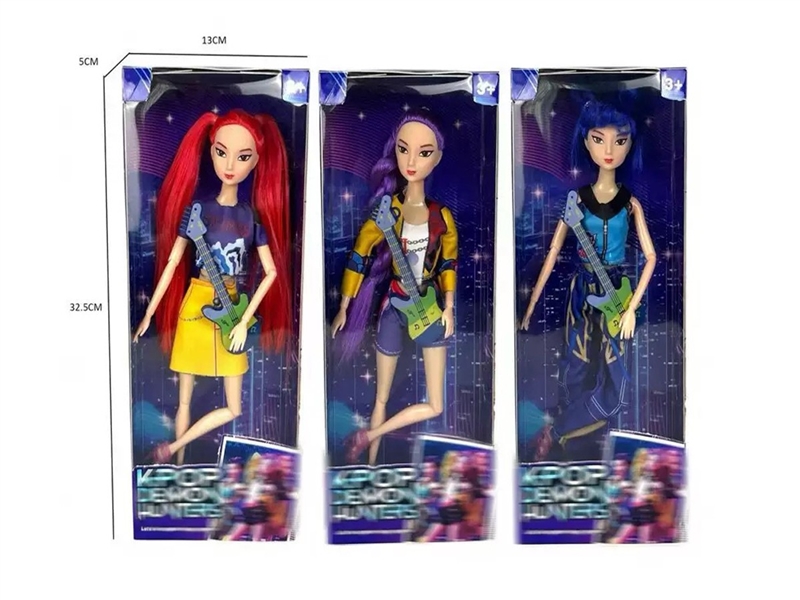 K-POP 猎魔女团真人版11.5寸12关节实身Rumi鲁米打歌芭比带吉他三款混装 - HP1251038