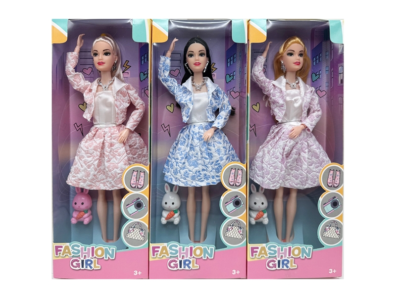 3款11寸实身活关节芭比娃娃带配件（盒装。） - HP1251213