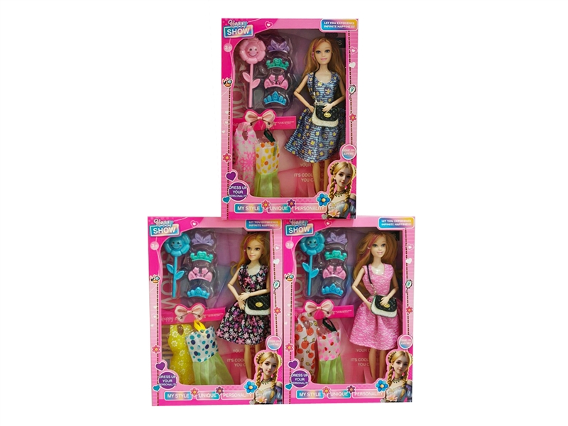 11寸实身多关节芭比配包吸塑板开窗盒装 - HP1251238