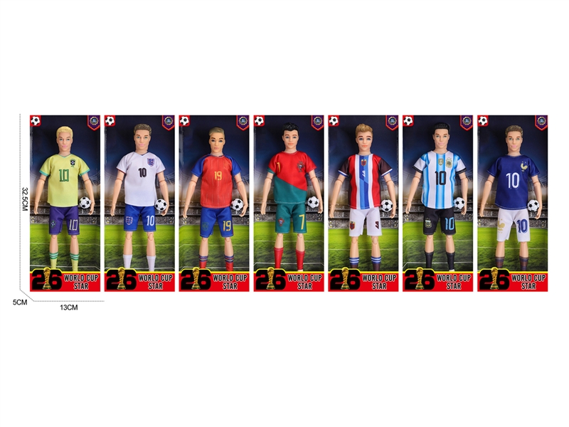 11.5寸世界杯足球男孩娃娃【7款混装】+迷你足球 - HP1251387