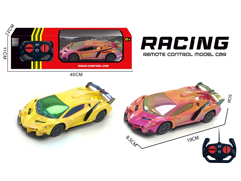 1:24 闪灯仿真跑车 前进 后退 左转 右转 停止 4款各2色混装(喷镀） - HP1251542