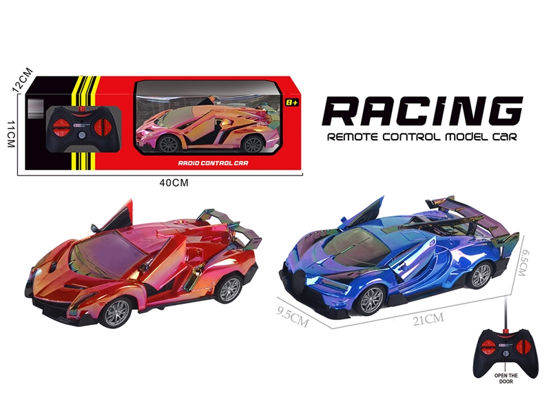 1：24遥控一键开门仿真跑车;前进 后退 左转 右转 停止;2款各3色混装 - HP1251543
