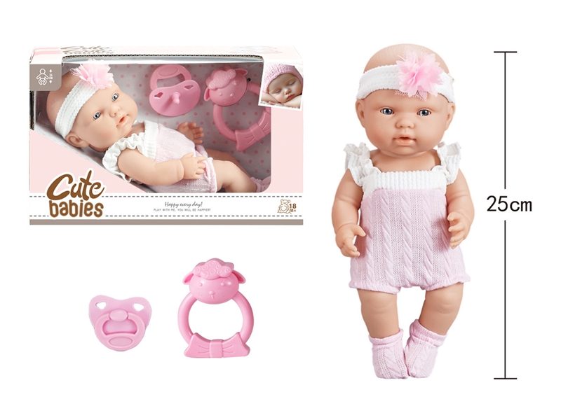 10寸全搪初生婴儿，带奶嘴，摇铃，无IC，无功能 - HP1251564