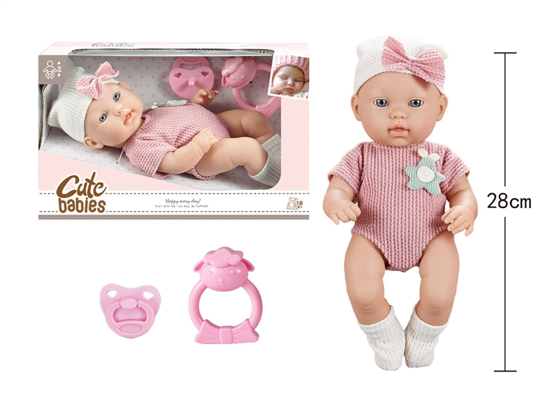 11寸全搪初生婴儿，带奶嘴，摇铃，无IC，无功能 - HP1251586