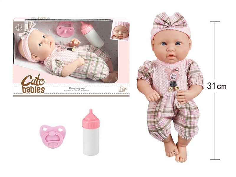 12寸全搪初生婴儿，带奶瓶，奶嘴，无IC，无功能 - HP1251609