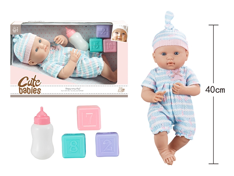 16寸全搪初生婴儿，带奶瓶，3个塑料骰子，无IC，无功能 - HP1251639