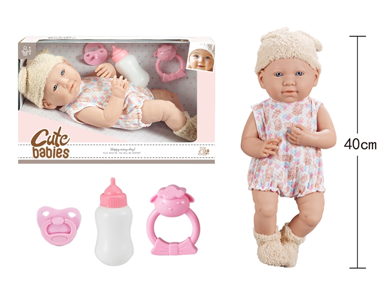 16寸全搪初生婴儿，带奶瓶，奶嘴，摇铃，无IC，无功能 - HP1251640