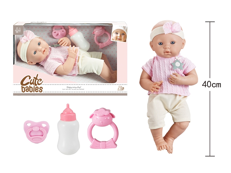 16寸全搪初生婴儿，带奶瓶，奶嘴，摇铃，无IC，无功能 - HP1251643