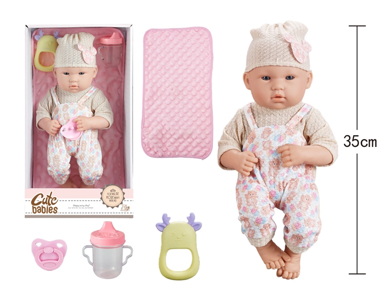 14寸全搪初生婴儿，带奶瓶，奶嘴，摇铃，被子，无IC，无功能 - HP1251652