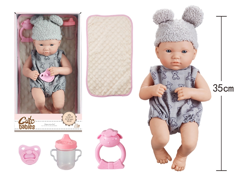 14寸全搪初生婴儿，带奶瓶，奶嘴，摇铃，被子，无IC，无功能 - HP1251653