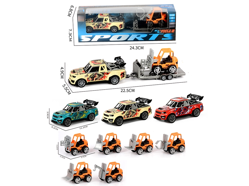 回力涂鸦骨架跑车载滑行工程车 - HP1252129