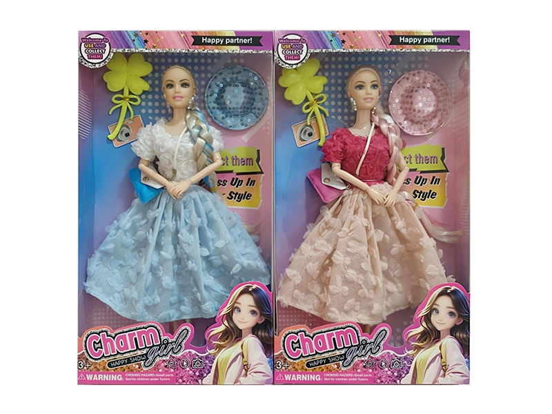 11寸实身多关节芭比配包帽子梳子开窗盒装 - HP1252229