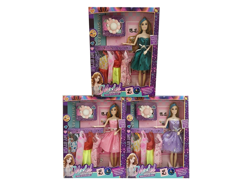 11寸实身多关节芭比配衣服帽开窗盒装 - HP1252233