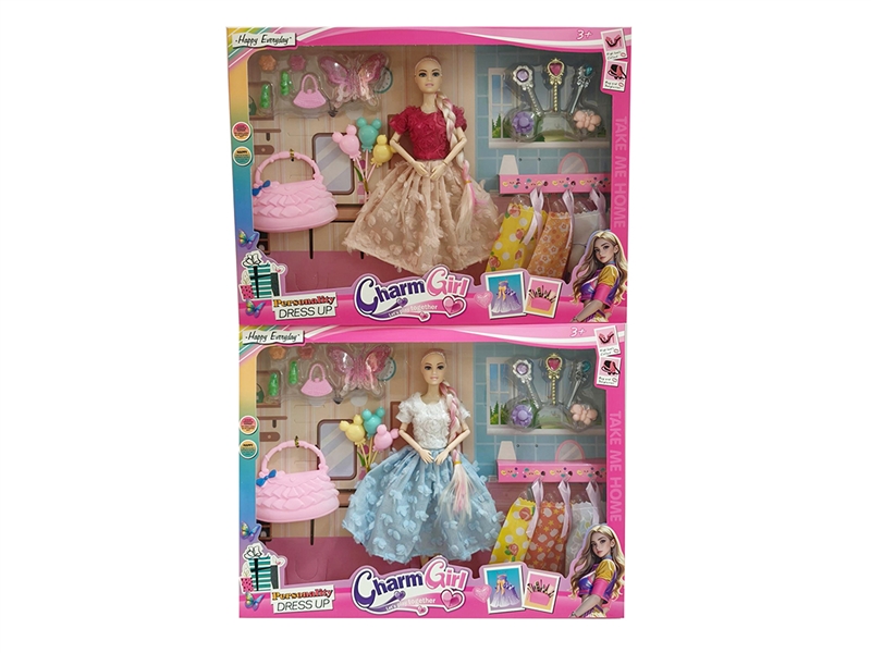 11寸实身多关节芭比配衣服吸塑板开窗盒装 - HP1252235