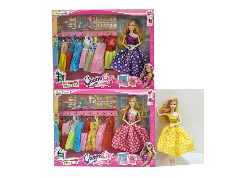 11寸实身多关节芭比配衣服吸塑板开窗盒装 - HP1252236