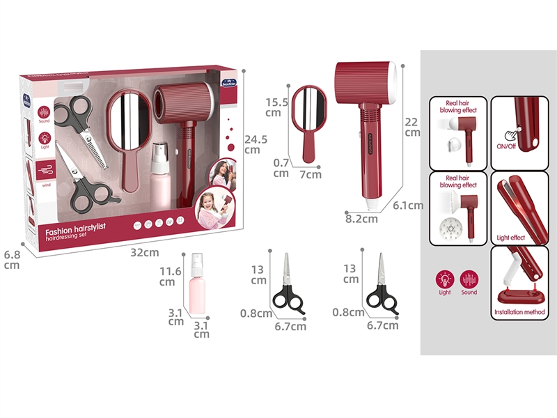 HAIRDRESSING SET W/LIGHT & SOUND - HP1252424