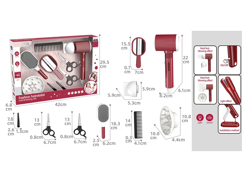 HAIRDRESSING SET W/LIGHT & SOUND - HP1252438