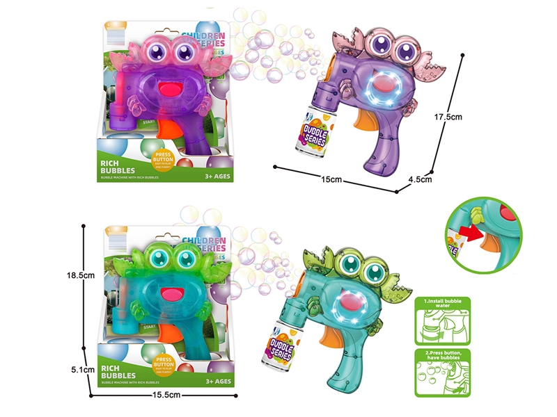 B/O BUBBLE GUN W/LIGHT,2COLOURS - HP1252690