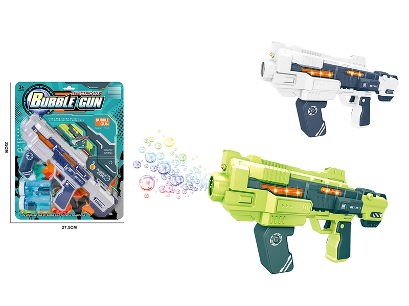 B/O BUBBLE GUN W/LIGHT,60ml*2,2COLOURS - HP1252712