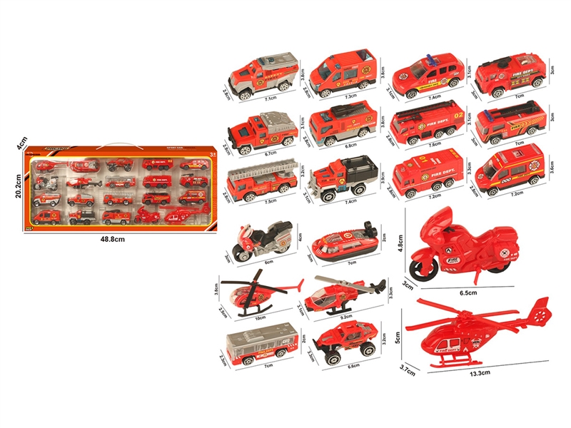 1:64 FREE WAY FIRE CAR SET 20PCS - HP1253467
