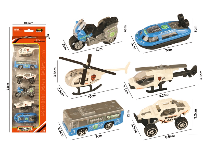 1:64 FREE WAY POLICE CAR SET 6PCS - HP1253471