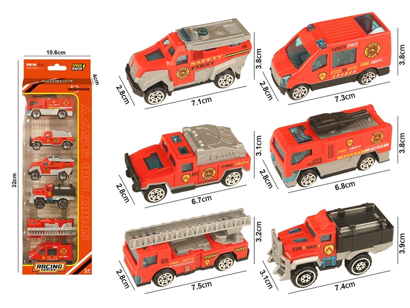 1:64 FREE WAY FIRE CAR SET 6PCS - HP1253473