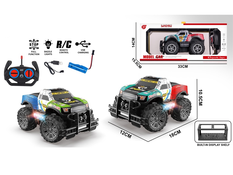 1:16 4-CHANNE R/C CAR W/LIGHT(INCLUDED BATTERY),2COLOURS - HP1255675