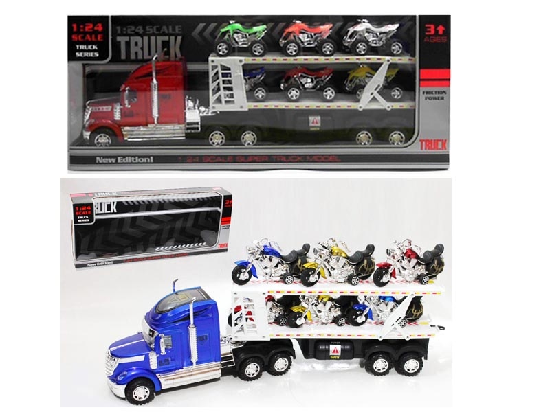 FRICTION TRAILER W/LIGHT & MUSIC & FREE WAY CAR 6PCS - HP1255712