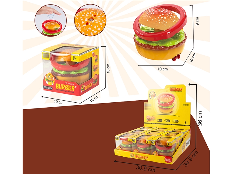 B/O RUNNING BURGER W/LIGHT & MUSIC,9PCS/DISPLAY BOX - HP1255898