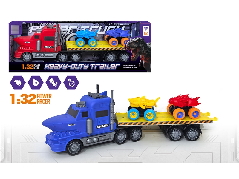 FRCITION SHARK TRUCK W/FREE WAY CAR 2PCS,2COLOURS - HP1255948
