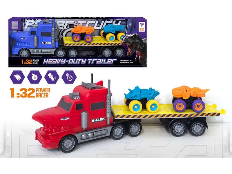 FRCITION SHARK TRUCK W/FREE WAY CAR 2PCS,2COLOURS - HP1255949
