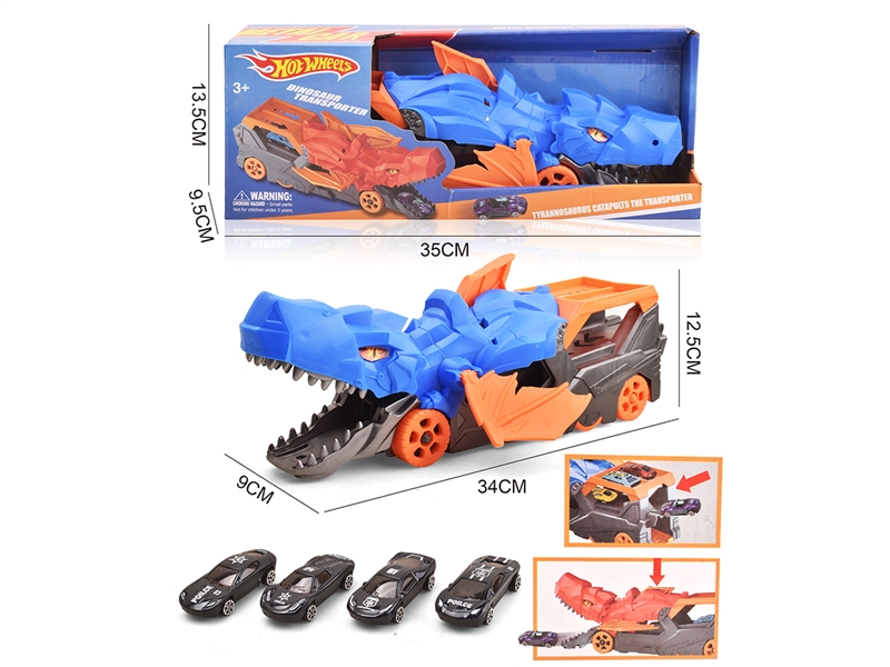 CATAPULT DINOSAUR CAR W/FREE WAY DIE-CAST CAR 4PCS - HP1256129