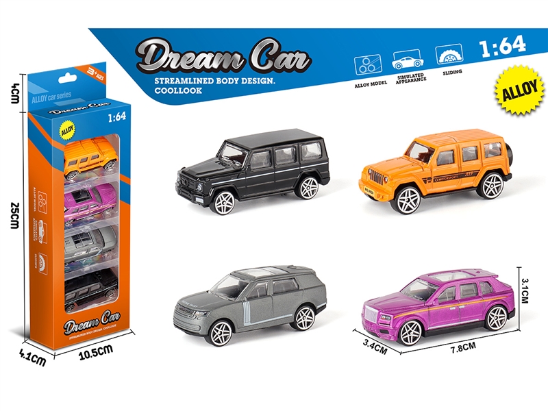 1:64 FREE WAY DIE-CAST CAR 4PCS - HP1257087