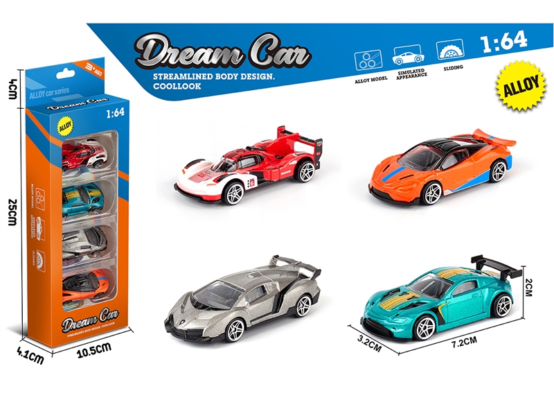 1:64 FREE WAY DIE-CAST CAR 4PCS - HP1257088