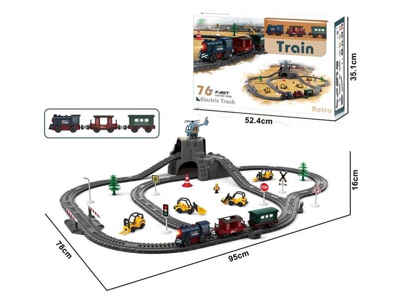 B/O TRACK TRAIN 76PCS W/LIGHT & SOUND - HP1257307