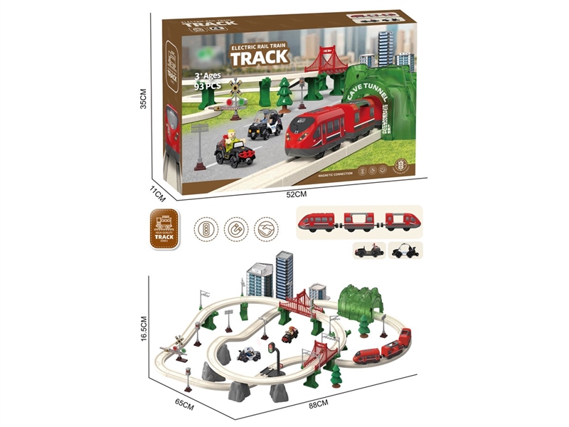 B/O TRACK TRAIN 93PCS W/LIGHT & SOUND(INCLUDED BATTERY) - HP1257364