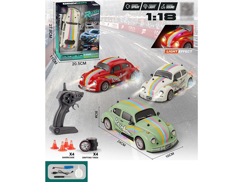R/C CAR W/LIGHT & SPRAY（INCLUDED BATTERY）,3COLOURS - HP1257814