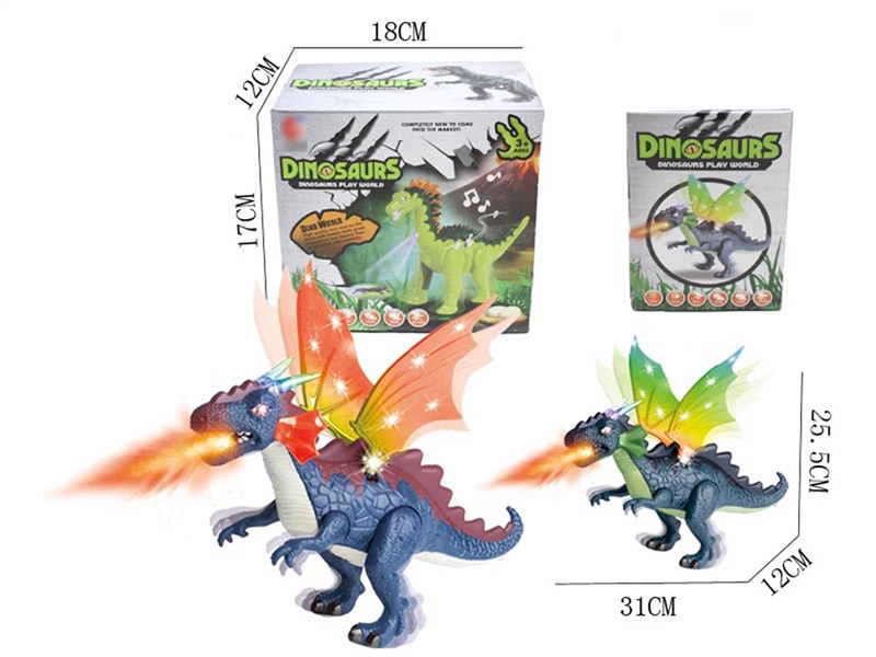 B/O DINOSAUR W/LIGHT & SOUND(NOT INCLUDED BATTERY),2COLOURS - HP1258012