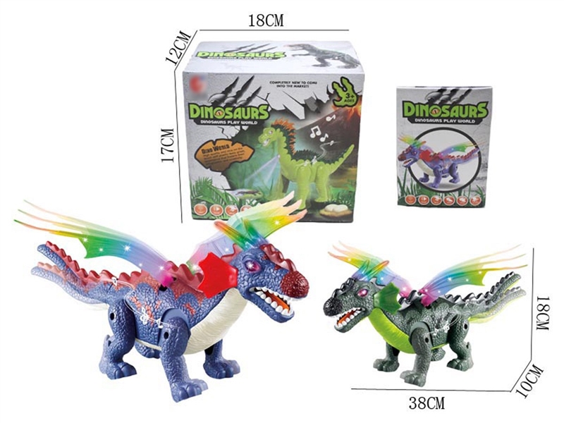 B/O DINOSAUR W/LIGHT & SOUND(NOT INCLUDED BATTERY),2COLOURS - HP1258018