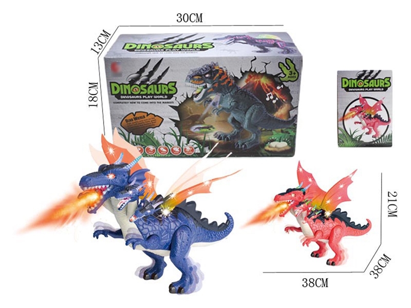 B/O DINOSAUR W/LIGHT & SOUND(NOT INCLUDED BATTERY),2COLOURS - HP1258019