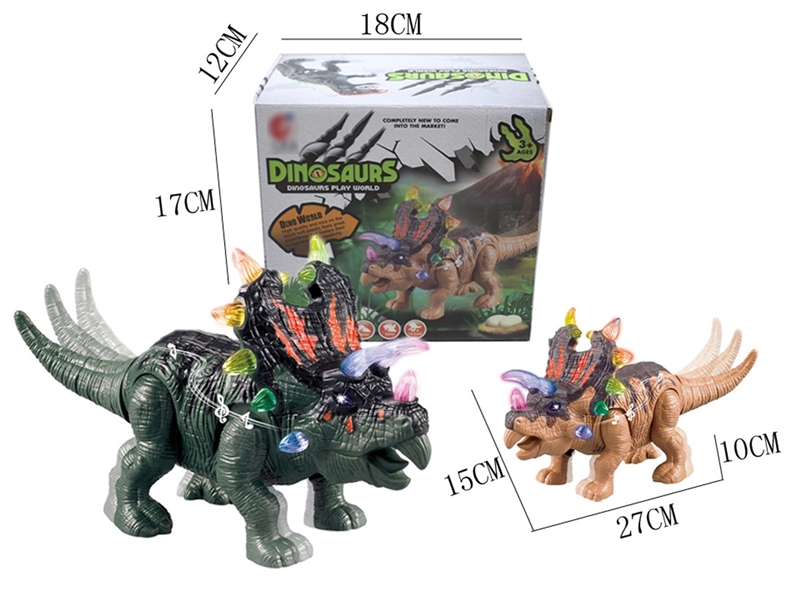 B/O DINOSAUR W/LIGHT & SOUND(NOT INCLUDED BATTERY),2COLOURS - HP1258020