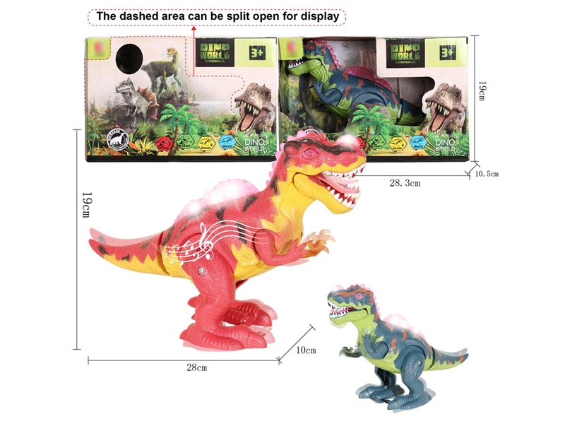B/O DINOSAUR W/LIGHT & SOUND(NOT INCLUDED BATTERY),2COLOURS - HP1258027