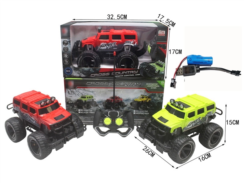 1:16 4-CHANNEL R/C CAR W/LIGHT(INCLUDED BATTERY),2COLOURS - HP1258099
