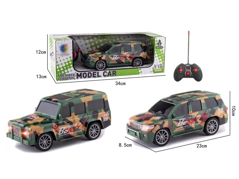 1:18 4-CHANNEL R/C CAR W/LIGHT(NOT INCLUDED BATTERY),2ASST - HP1258139