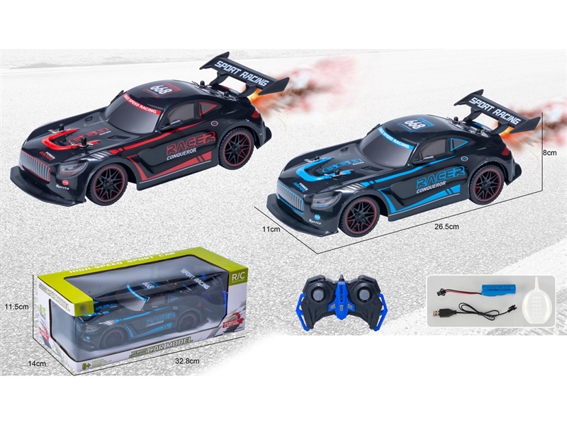 1:16 5-CHANNEL R/C CAR W/LIGHT & SPRAY(INCLUDED BATTERY),2COLOURS - HP1258191